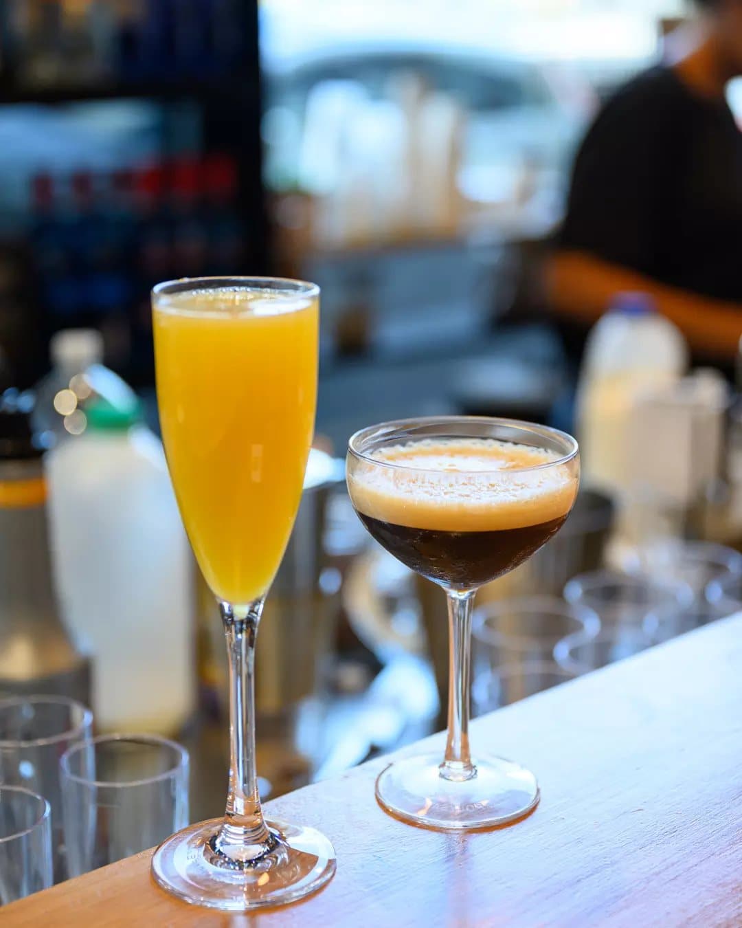 Espresso martini and mimosa